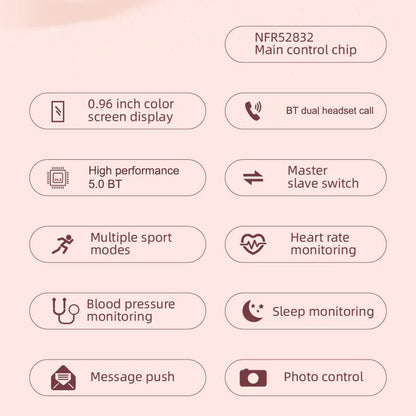 2-In-1 Smart Watch & Earbuds Fitness True Wireless Combo - aydens bidness