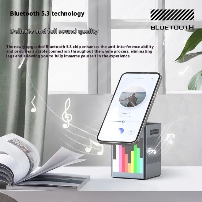 Bluetooth Audio Clock Magnetic Wireless Charger - aydens bidness