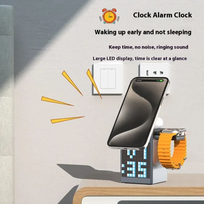 Bluetooth Audio Clock Magnetic Wireless Charger - aydens bidness