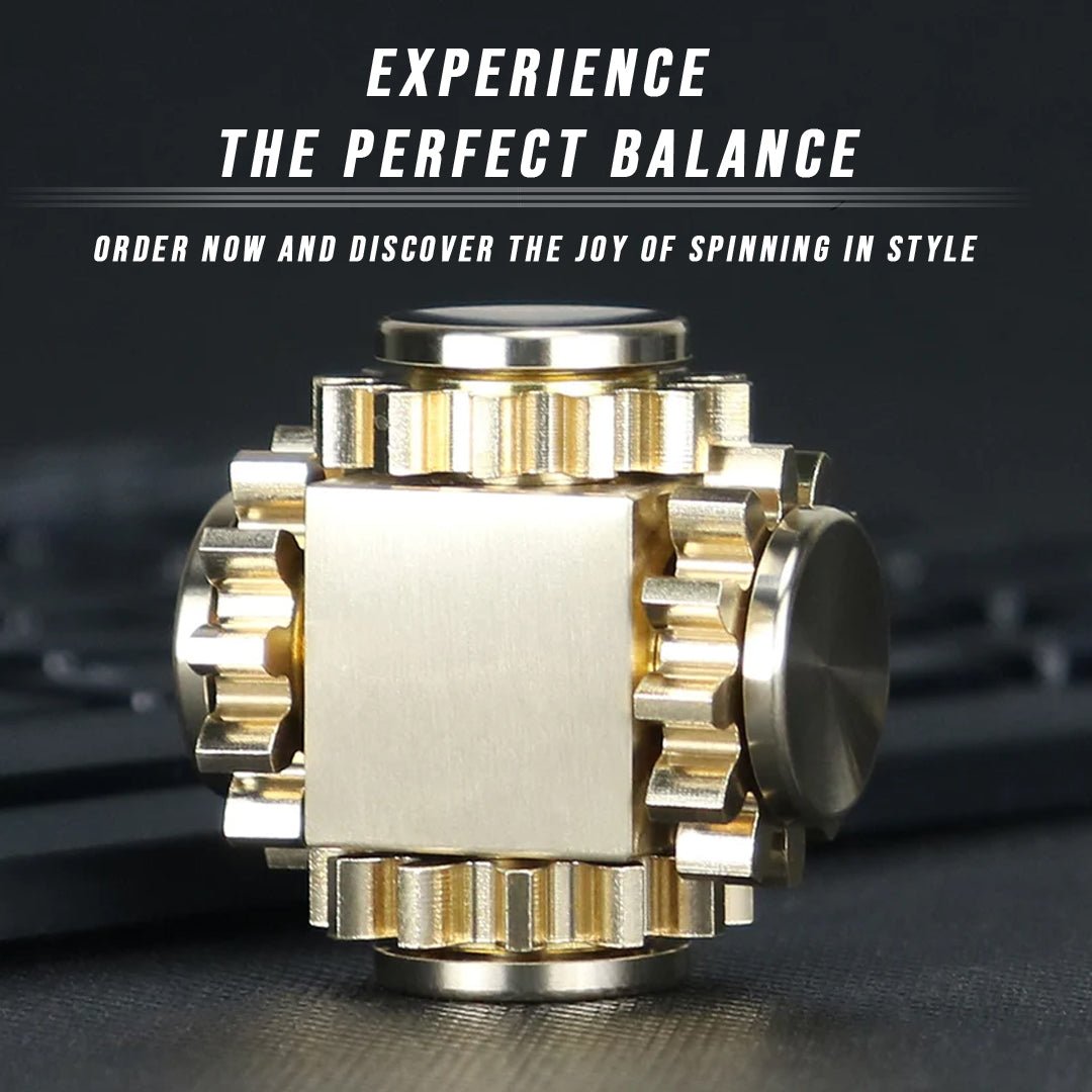 Brass Cube Gears Spinner - aydens bidness