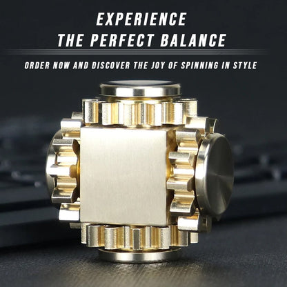 Brass Cube Gears Spinner - aydens bidness