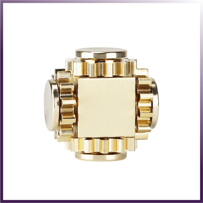 Brass Cube Gears Spinner - aydens bidness