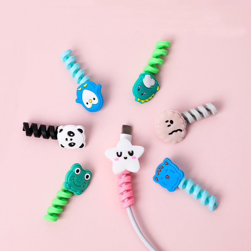 Cartoon Spiral USB Cable Protector and Organizer Bobbin - aydens bidness