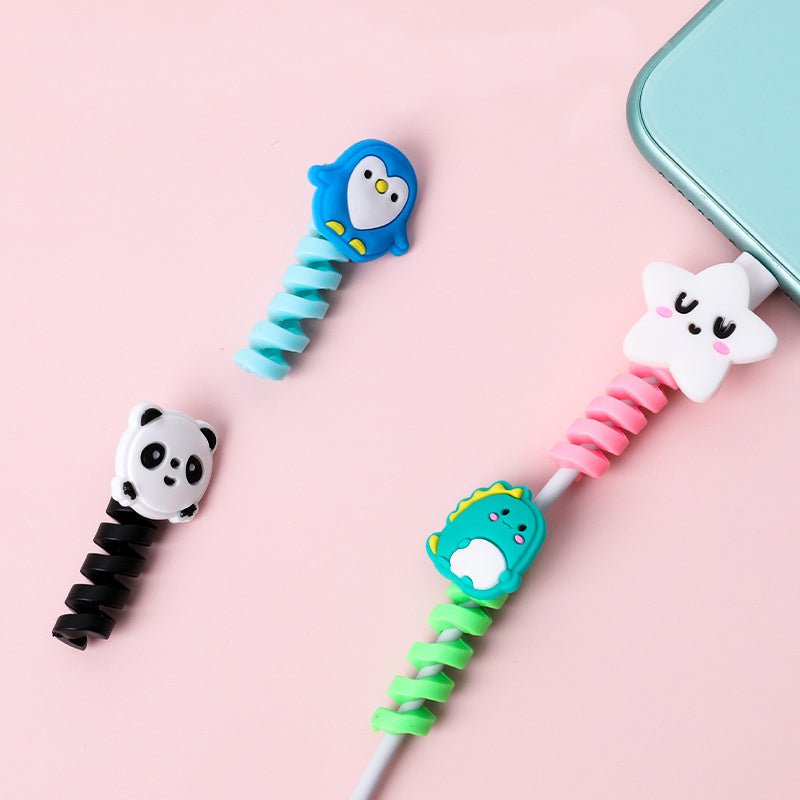 Cartoon Spiral USB Cable Protector and Organizer Bobbin - aydens bidness