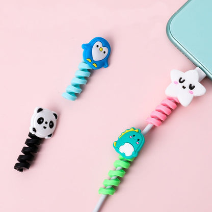Cartoon Spiral USB Cable Protector and Organizer Bobbin - aydens bidness