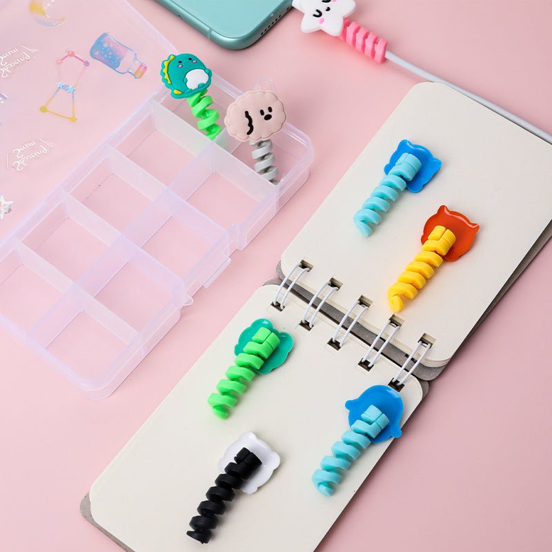Cartoon Spiral USB Cable Protector and Organizer Bobbin - aydens bidness