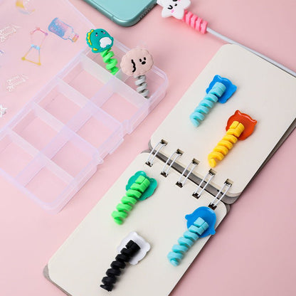 Cartoon Spiral USB Cable Protector and Organizer Bobbin - aydens bidness
