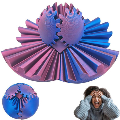 Gear Ball 3D Printed Gear Ball Spin Ball OR Cube Fidget Toy Gear Sphere Relieves Stress Anxiety Fidget Toys for ensory Needs and Autism Gear Ball Fidget Toy - aydens bidness