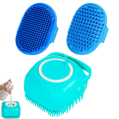 Petteamers 3PCS Dog Shampoo Brush | Dog Bath Brush | Dog Scrubber for Bath | Dog Bath Brush Scrubber | Dog Shower/Washing Brush - aydens bidness