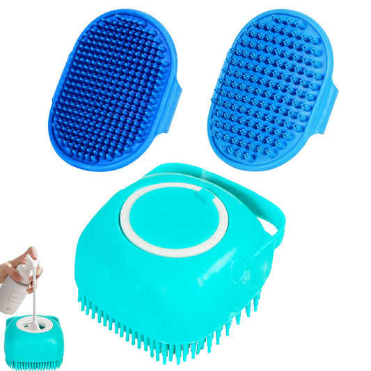 Petteamers 3PCS Dog Shampoo Brush | Dog Bath Brush | Dog Scrubber for Bath | Dog Bath Brush Scrubber | Dog Shower/Washing Brush - aydens bidness