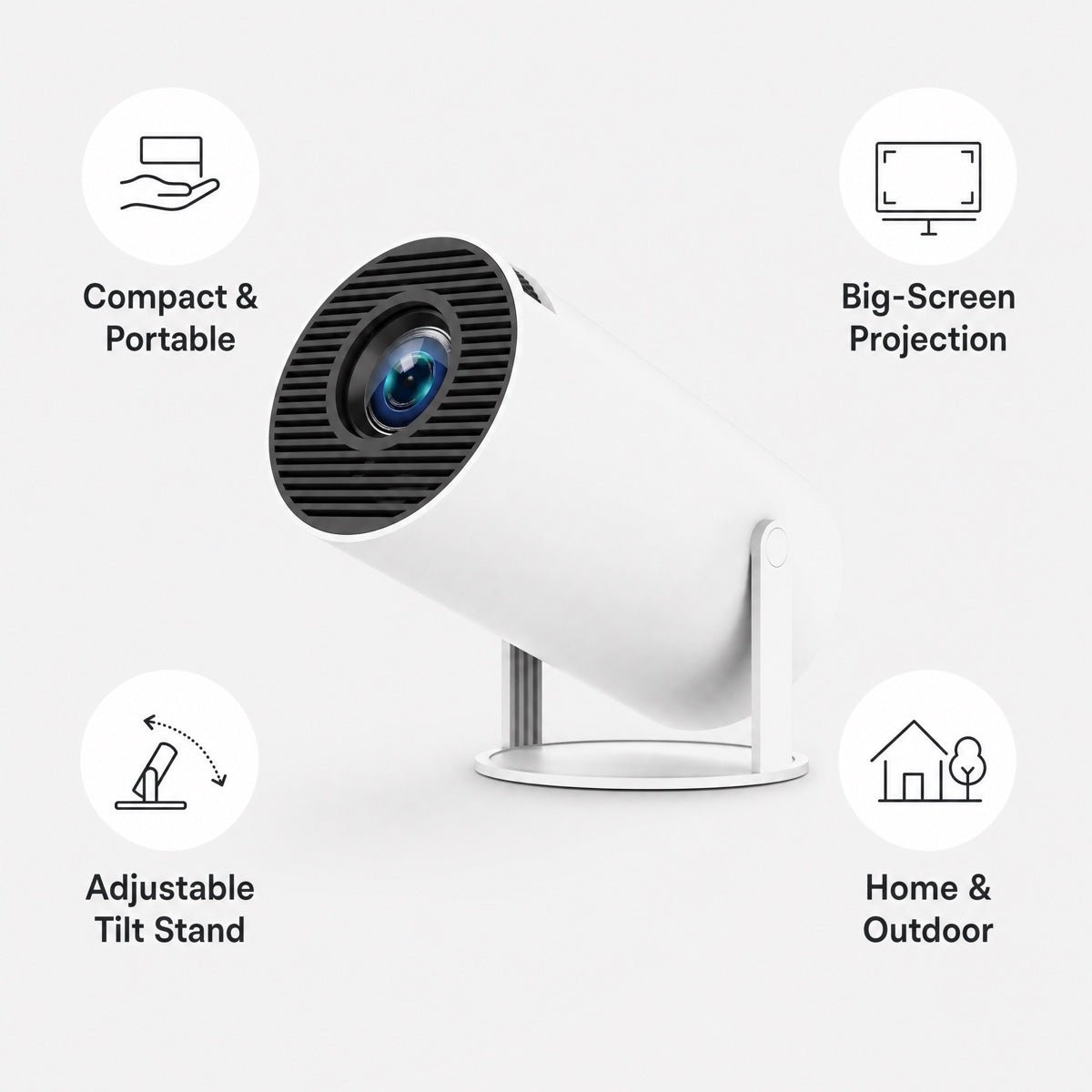 Portable Mini Projector – HD Outdoor Movie Projector for Travel, Home & Gaming - aydens bidness