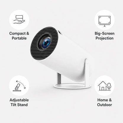 Portable Mini Projector – HD Outdoor Movie Projector for Travel, Home & Gaming - aydens bidness